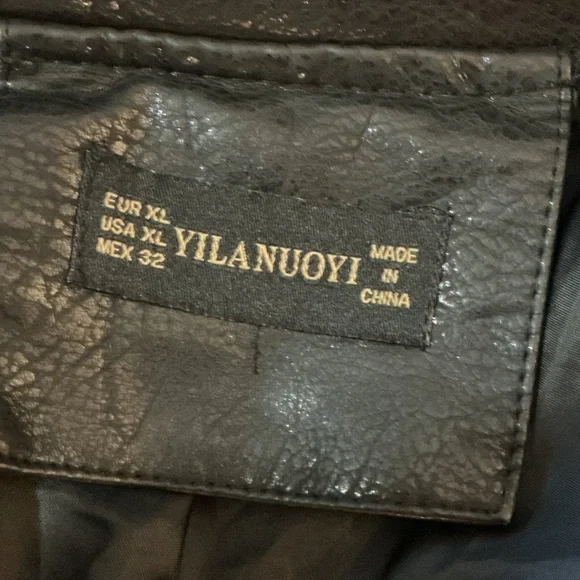 Boutique Black Vegan Leather Moto Jacket with Studded & Zipper Details Small - Picture 6 of 12